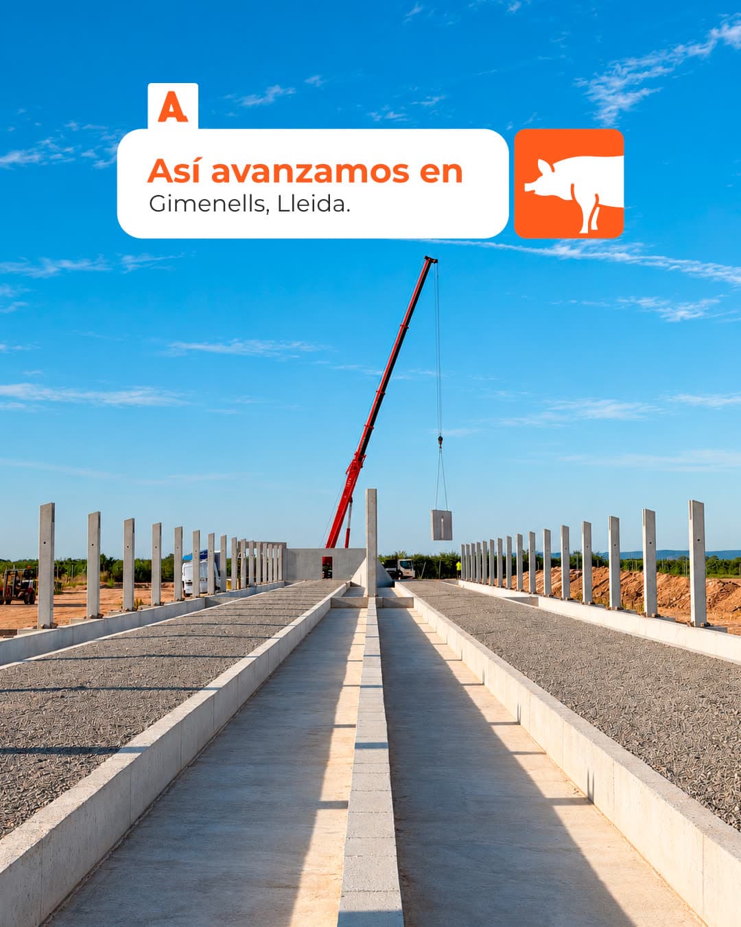 Post de avance de obra de Arroyos en Gimenells (Lleida)